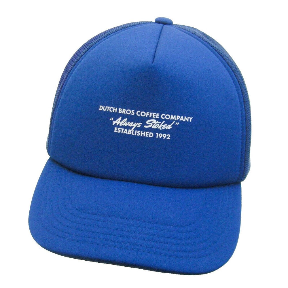 New DUTCH BROS Coffee Men's Blue Mesh Trucker Hat (Adult Snapback) Baseball Hat